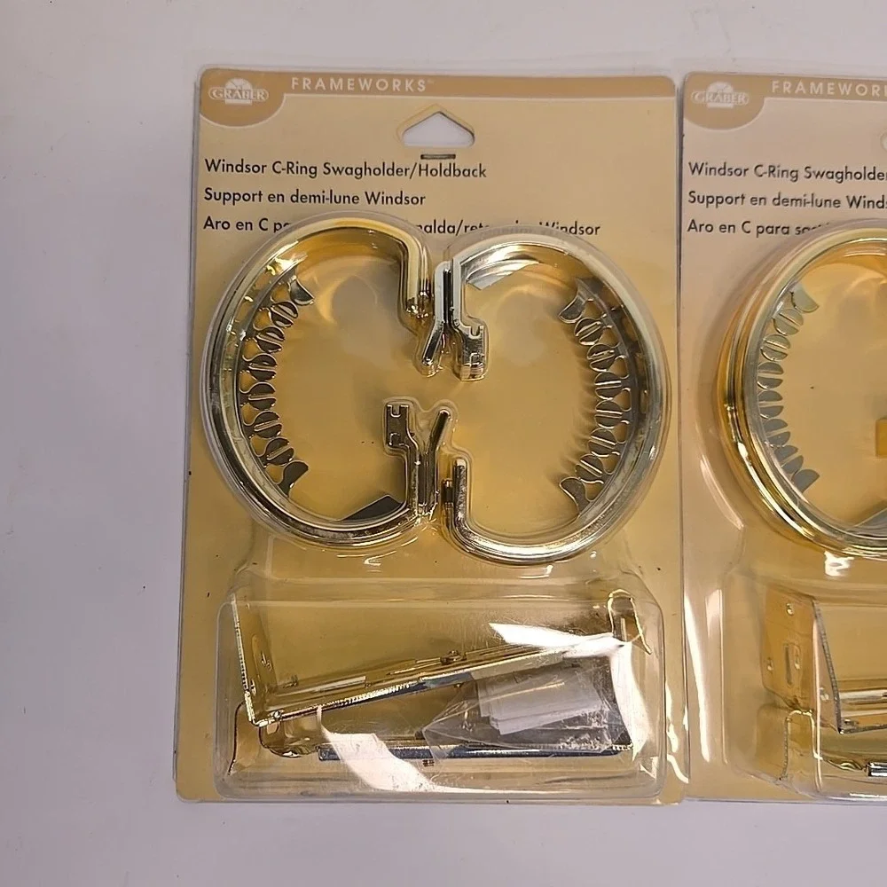 Graber‎ Structures Windsor C-Ring Swag holder curtain drape tieback Holdback X2
